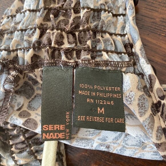 Sere Nade blouse sleeveless mock neck medium polyester animal print grey… - Picture 4 of 5